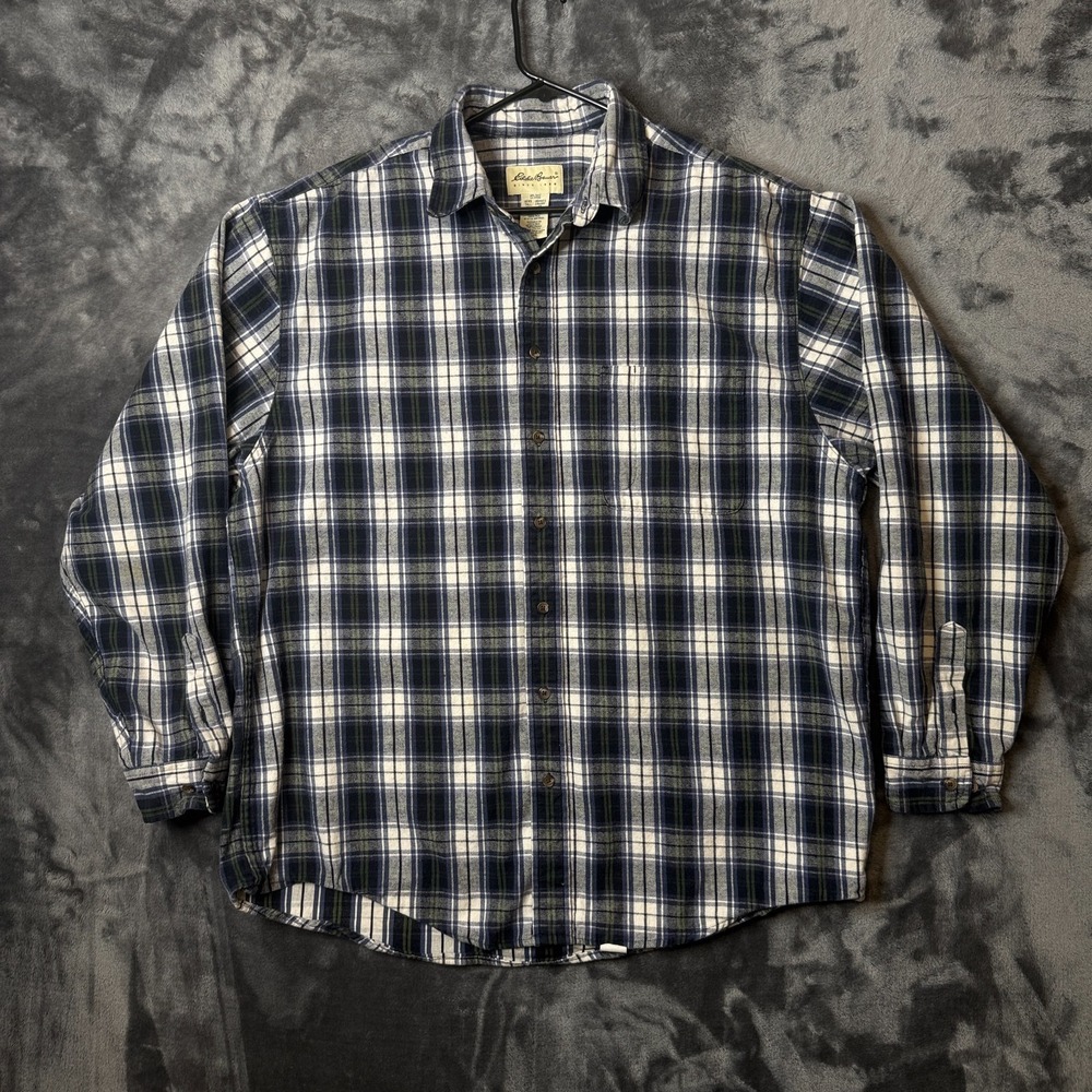 Eddie Bauer Mens Long Sleeve Button Up Plaid Flannel Size X-Large Tall